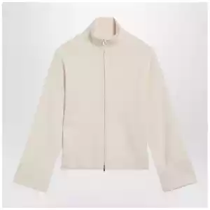 Max Mara Ivory viscose-blend zip-up sweatshirt