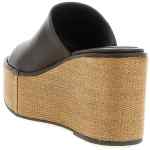 Brunello Cucinelli Leather And Raffia Wedges