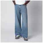 Off-White™ Wide-leg light blue jeans with logo