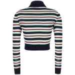 Self Portrait Navy Striped Viscose Knit Cardigan