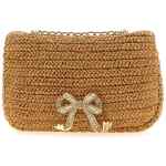Self Portrait Raffia Bow Charm Shoulder Bag