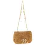 Self Portrait Raffia Bow Charm Shoulder Bag