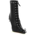Mach & Mach Crystalized Corset Ankle Boots