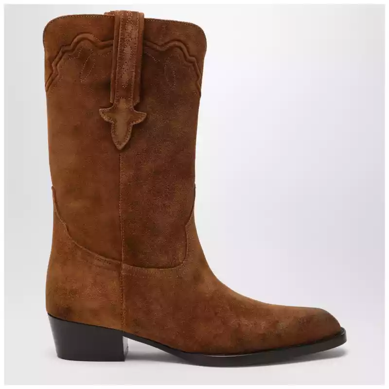 Paris Texas Hilda boots in Cognac suede