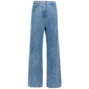 Mach & Mach Crystal Ribbon Hot Fix Jeans