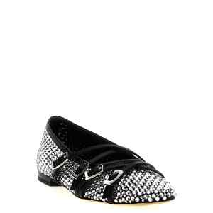 Mach & Mach Crystal Net Ballet Flats