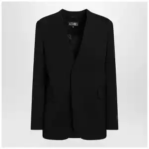 MM6 Maison Margiela Black collarless single-breasted blazer