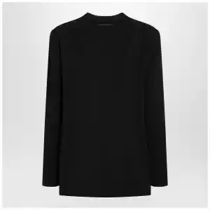 MM6 Maison Margiela Black collarless single-breasted blazer