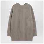 MM6 Maison Margiela Oversized beige ribbed sweater