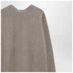 MM6 Maison Margiela Oversized beige ribbed sweater