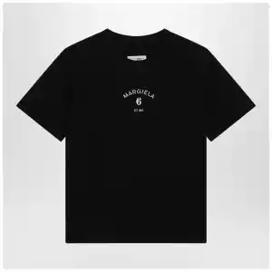 MM6 Maison Margiela Black T-shirt with logo print