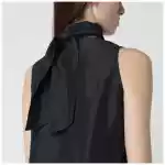 Durazzi Milano Dark grey silk tank top with scarf