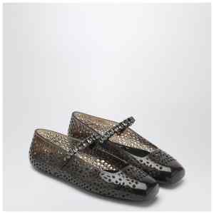 Jimmy Choo The Jelly transparent black ballet flats with crystals