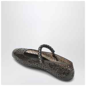 Jimmy Choo The Jelly transparent black ballet flats with crystals
