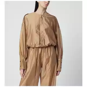 TheLatest Lightweight muslin blouse in nude