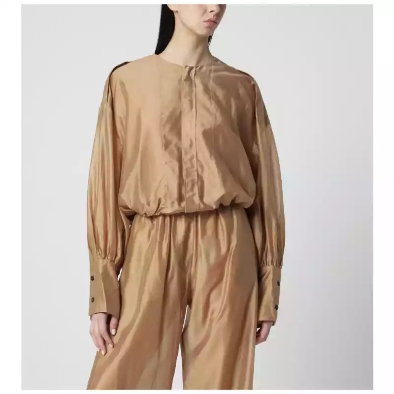 TheLatest Lightweight muslin blouse in nude