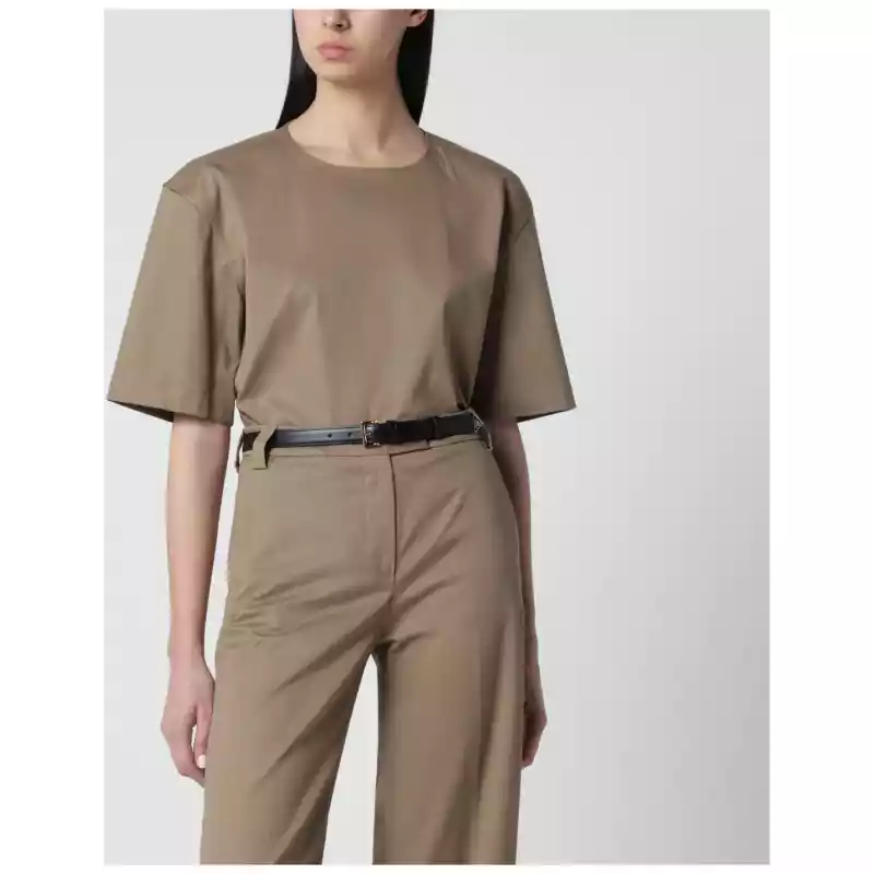TheLatest Short-sleeve cognac cotton top