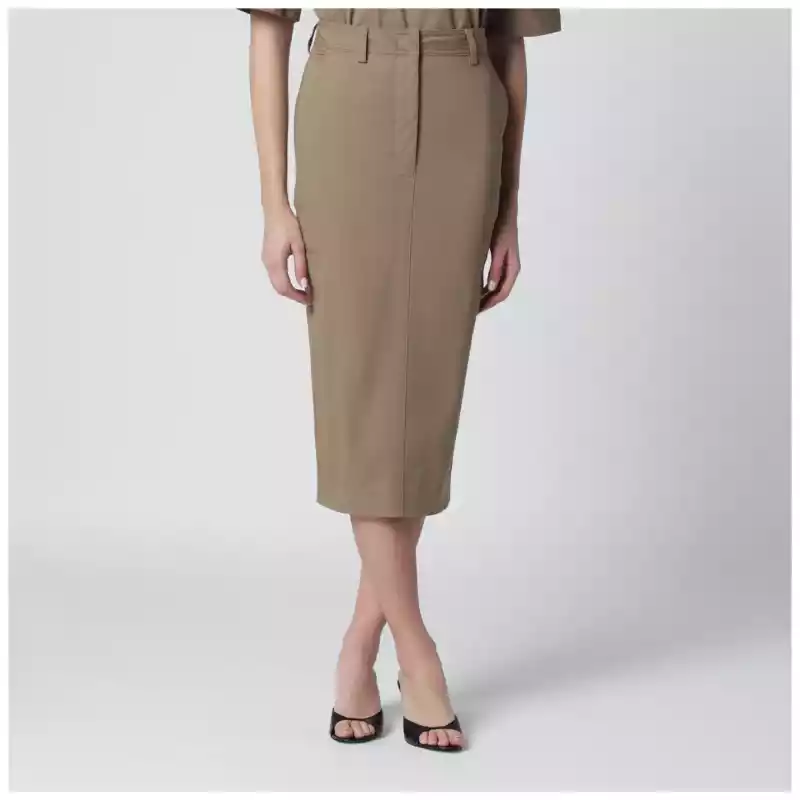TheLatest Cognac cotton pencil skirt