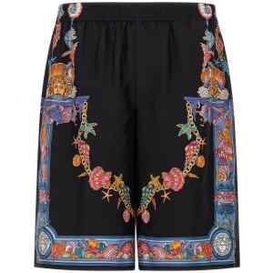 Versace Coral Theatre Print Bermuda Shorts