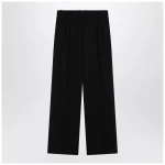 The Row Black wool trousers