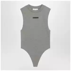 Fear of God Essentials Sleeveless grey cotton-blend bodysuit