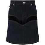 Jean Paul Gaultier Denim Mini Skirt With Cuts And Turn Up Skirt