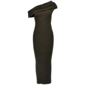 Courreges Twist Rib Knit Long Dress