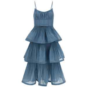 Zimmermann Pleated Tiered Midi Dress