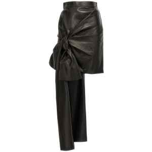 Alexander McQueen Maxi Bow Leather Skirt