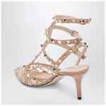 Valentino Garavani Light pink Rockstud lace pumps