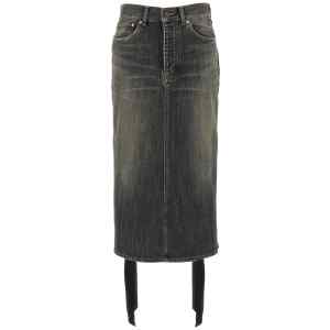 Balenciaga Lace Up Denim Skirt
