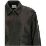 Saint Laurent Hammered Leather Bomber Jacket