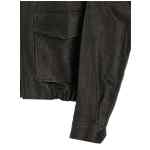 Saint Laurent Hammered Leather Bomber Jacket