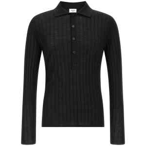 Saint Laurent Pointelle Wool Polo Shirt