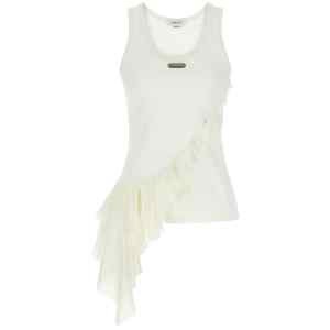 Alexander McQueen Silk Ruffle Tank Top
