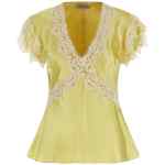 Alberta Ferretti Satin And Lace Top