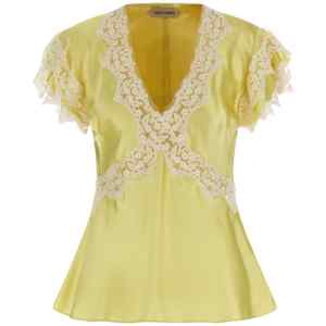 Alberta Ferretti Satin And Lace Top