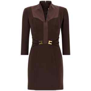 Elisabetta Franchi Logo Dress With Elastic Bands