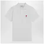 Ami Paris White Ami De Coeur polo shirt