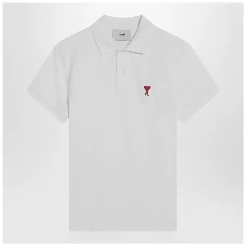 Ami Paris White Ami De Coeur polo shirt