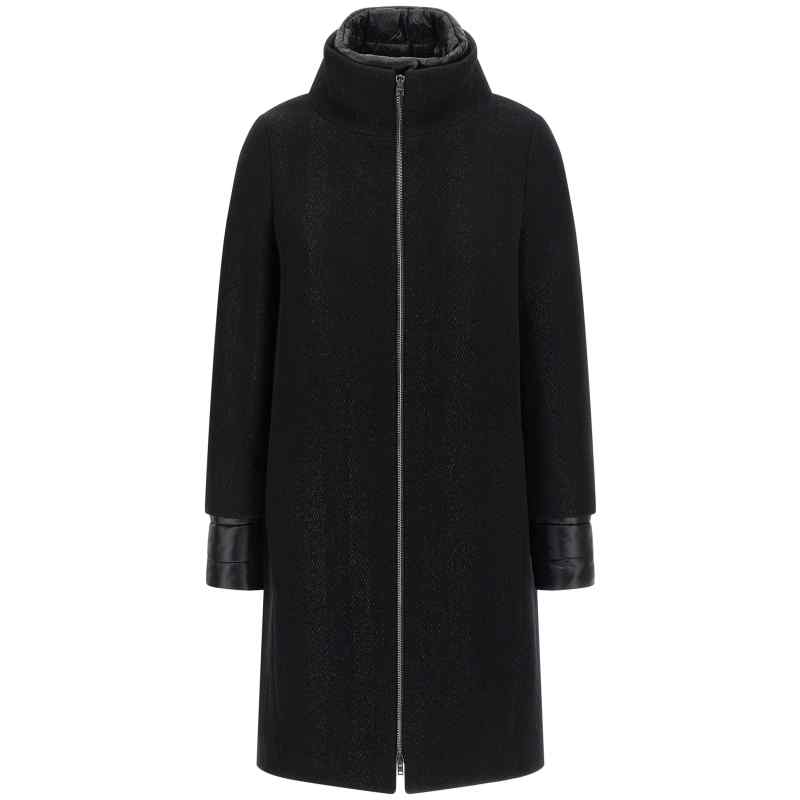 Herno Lamé Thread And Wool Coat
