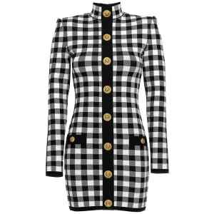 Balmain Vichy Knit Dress