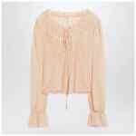 Chloé Blouse with tie in pink silk georgette