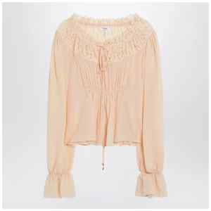 Chloé Blouse with tie in pink silk georgette