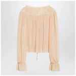 Chloé Blouse with tie in pink silk georgette