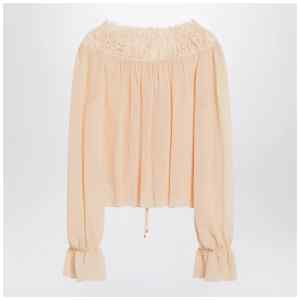 Chloé Blouse with tie in pink silk georgette