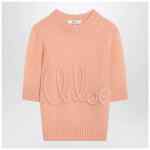 Chloé Peach-colored top with logo embroidery