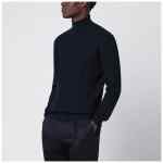 Tagliatore Blue wool turtleneck sweater