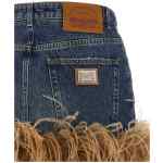 Dolce & Gabbana Feather Denim Skirt