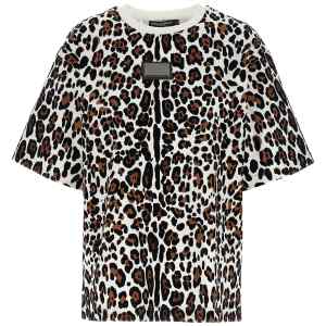 Dolce & Gabbana Animal Print Logo Plaque T-shirt
